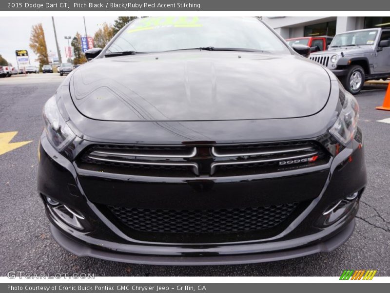 Pitch Black / Black/Ruby Red Accent Stitching 2015 Dodge Dart GT