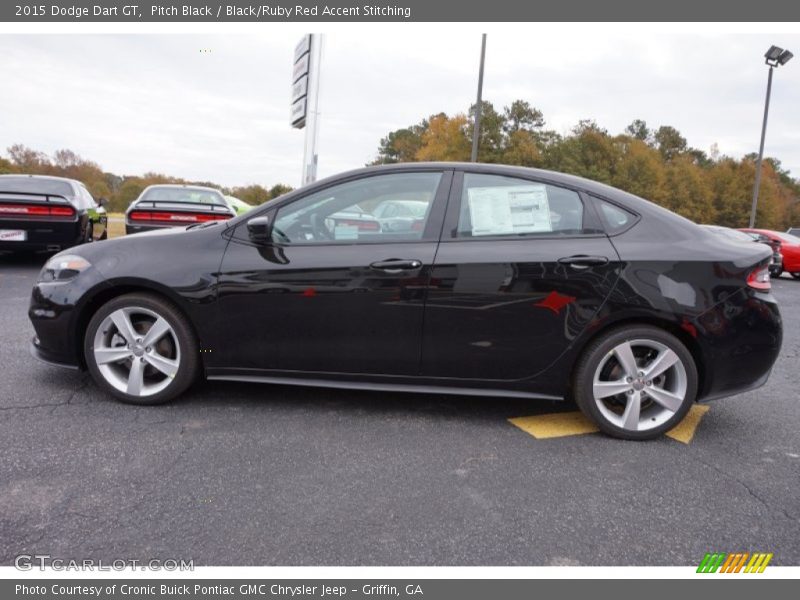 Pitch Black / Black/Ruby Red Accent Stitching 2015 Dodge Dart GT