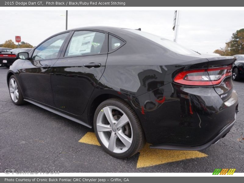 Pitch Black / Black/Ruby Red Accent Stitching 2015 Dodge Dart GT