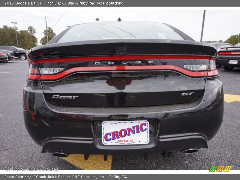 Pitch Black / Black/Ruby Red Accent Stitching 2015 Dodge Dart GT