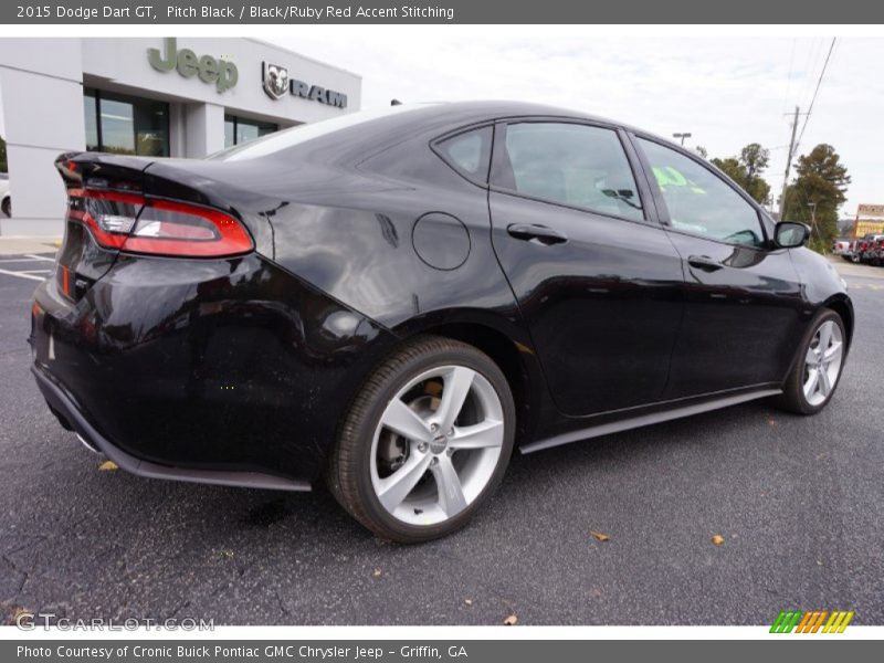 Pitch Black / Black/Ruby Red Accent Stitching 2015 Dodge Dart GT