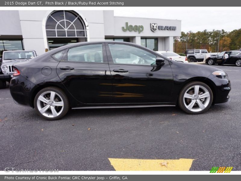 Pitch Black / Black/Ruby Red Accent Stitching 2015 Dodge Dart GT