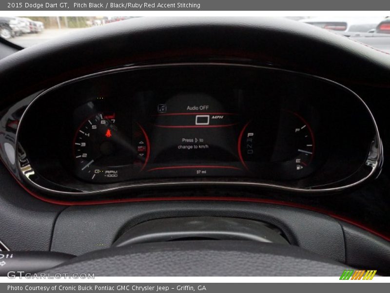 Pitch Black / Black/Ruby Red Accent Stitching 2015 Dodge Dart GT