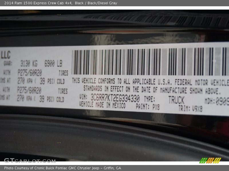 Black / Black/Diesel Gray 2014 Ram 1500 Express Crew Cab 4x4
