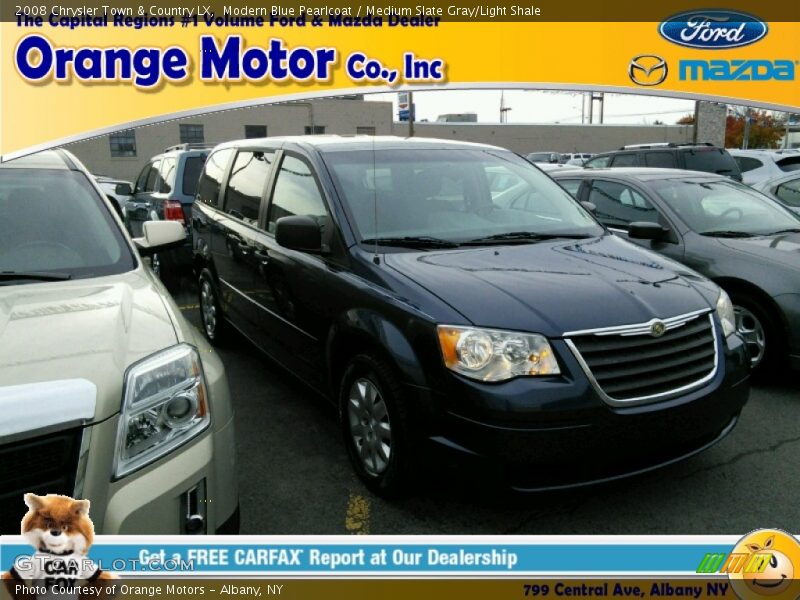 Modern Blue Pearlcoat / Medium Slate Gray/Light Shale 2008 Chrysler Town & Country LX