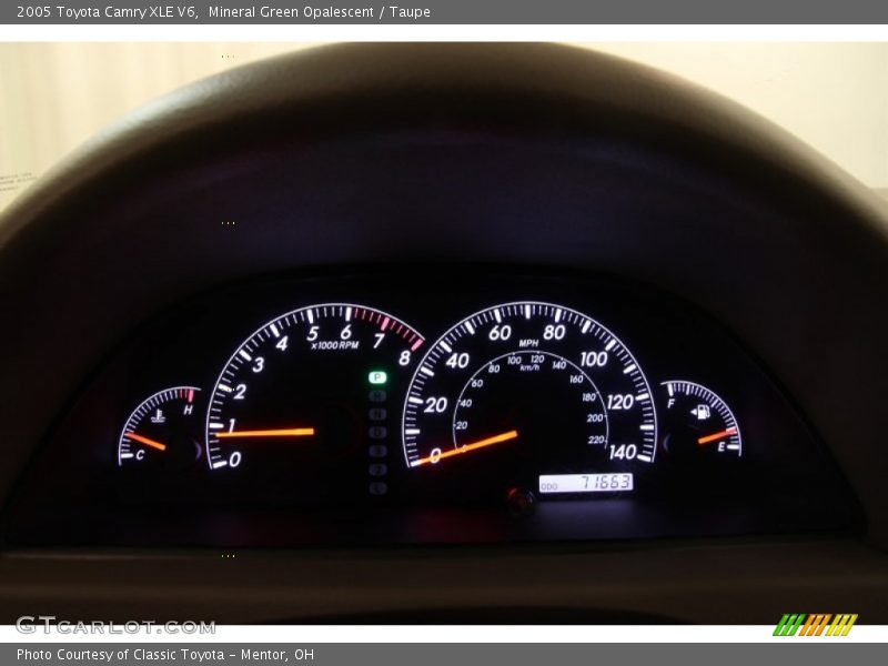 Mineral Green Opalescent / Taupe 2005 Toyota Camry XLE V6