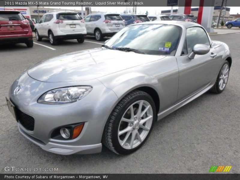 Liquid Silver Metallic / Black 2011 Mazda MX-5 Miata Grand Touring Roadster