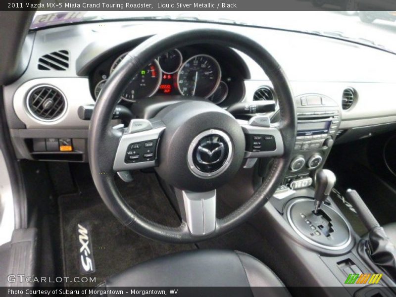 Liquid Silver Metallic / Black 2011 Mazda MX-5 Miata Grand Touring Roadster