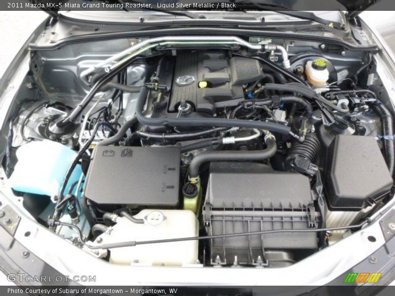 Liquid Silver Metallic / Black 2011 Mazda MX-5 Miata Grand Touring Roadster