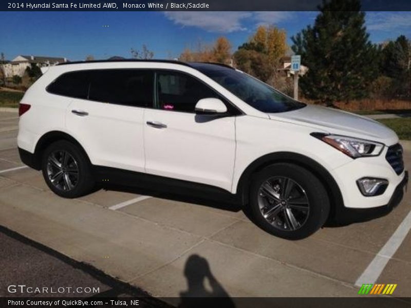 Monaco White / Black/Saddle 2014 Hyundai Santa Fe Limited AWD
