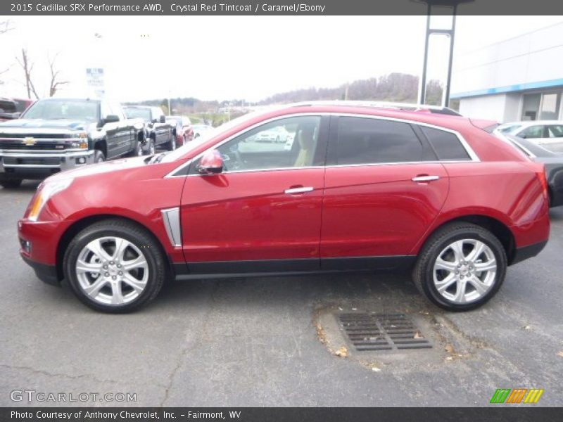 Crystal Red Tintcoat / Caramel/Ebony 2015 Cadillac SRX Performance AWD