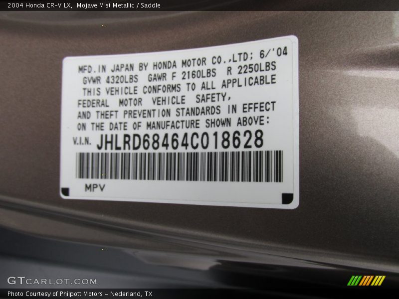 Mojave Mist Metallic / Saddle 2004 Honda CR-V LX