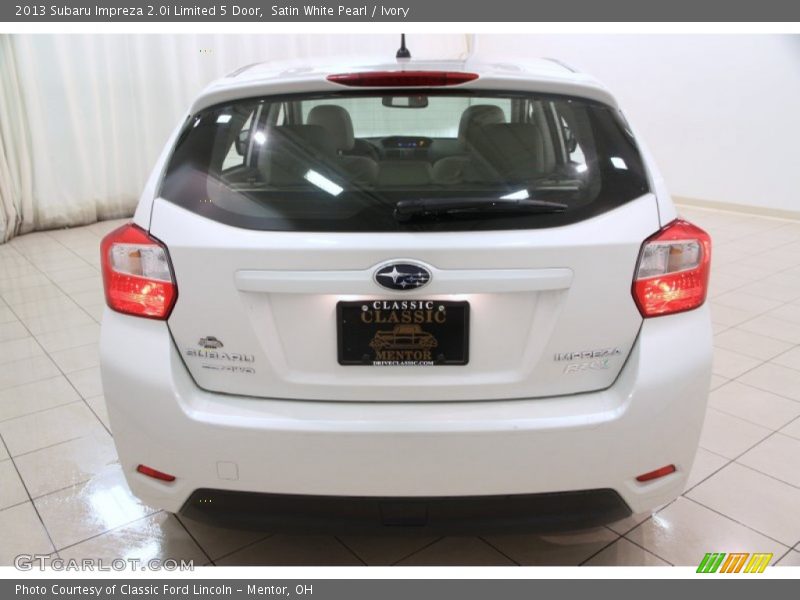 Satin White Pearl / Ivory 2013 Subaru Impreza 2.0i Limited 5 Door
