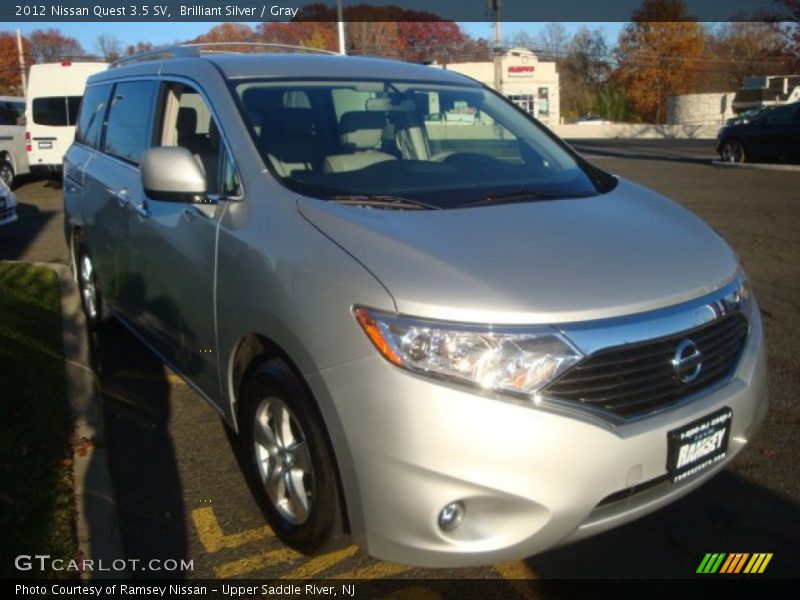 Brilliant Silver / Gray 2012 Nissan Quest 3.5 SV