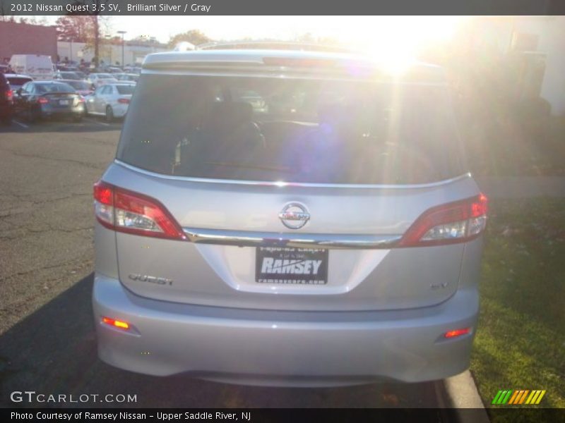 Brilliant Silver / Gray 2012 Nissan Quest 3.5 SV