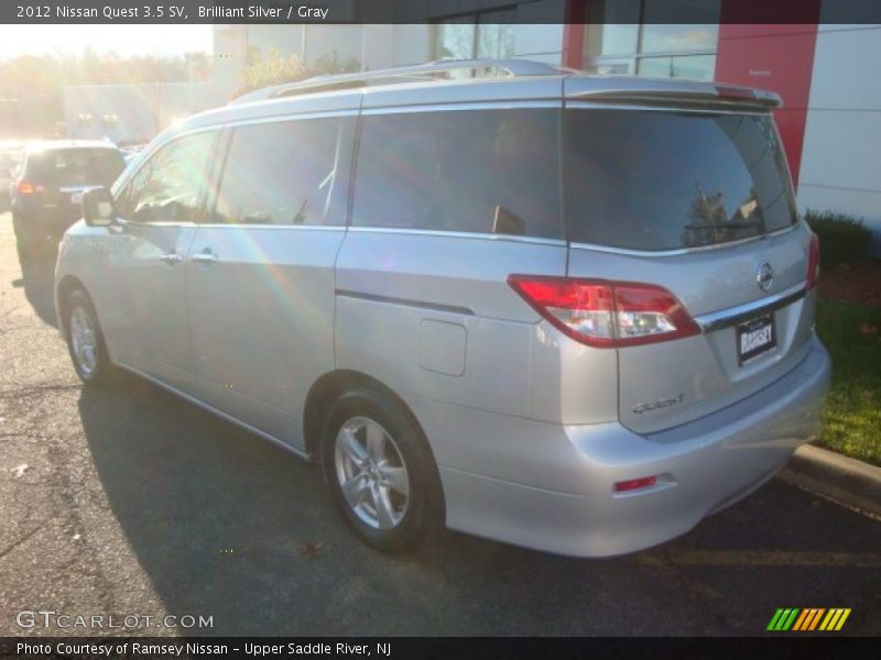 Brilliant Silver / Gray 2012 Nissan Quest 3.5 SV