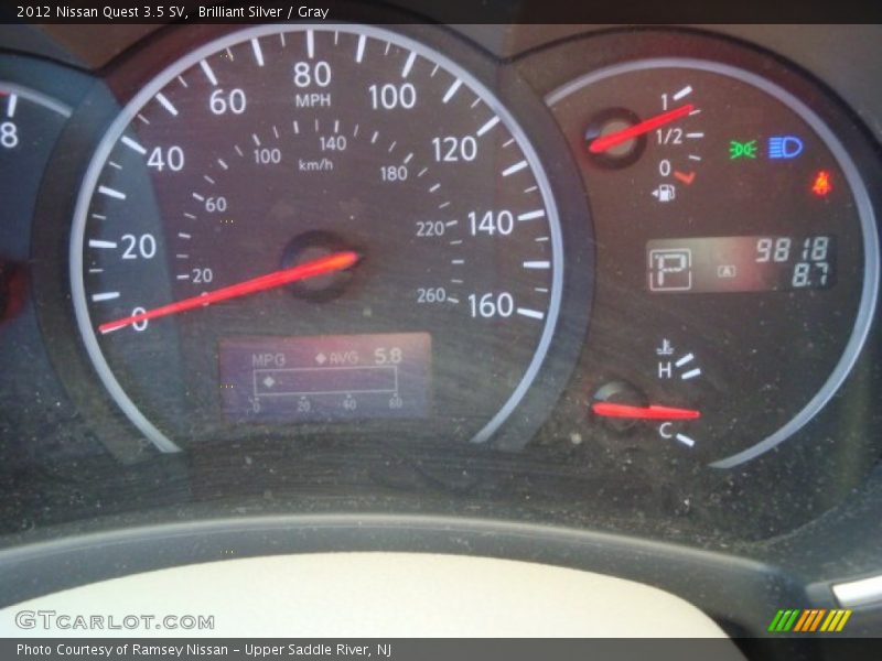 Brilliant Silver / Gray 2012 Nissan Quest 3.5 SV