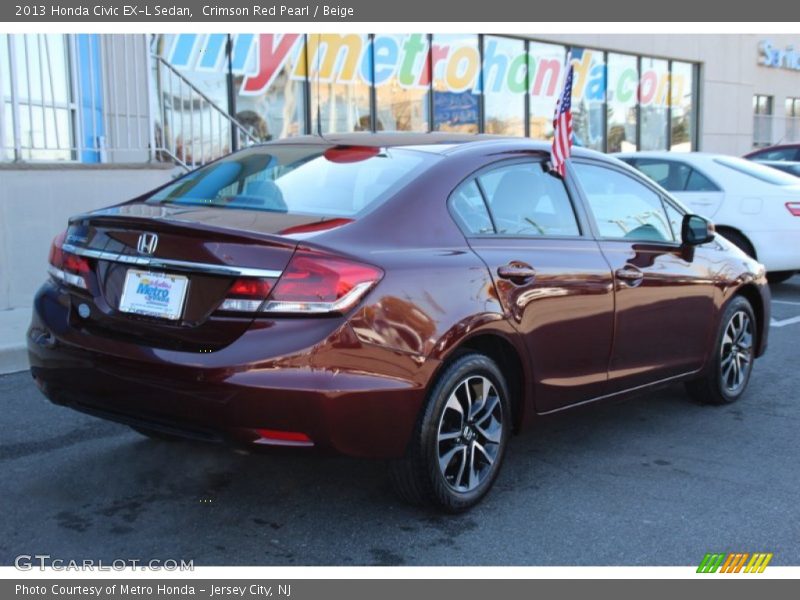 Crimson Red Pearl / Beige 2013 Honda Civic EX-L Sedan