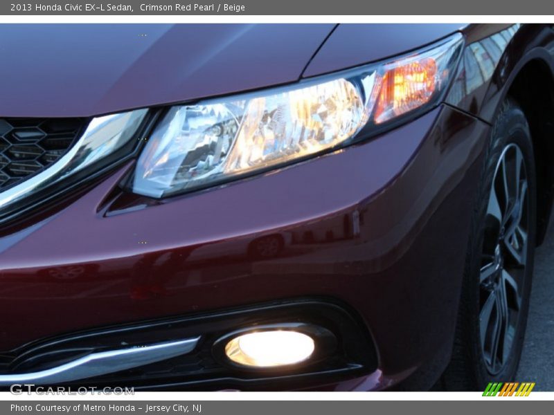 Crimson Red Pearl / Beige 2013 Honda Civic EX-L Sedan