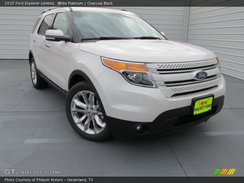 White Platinum / Charcoal Black 2015 Ford Explorer Limited