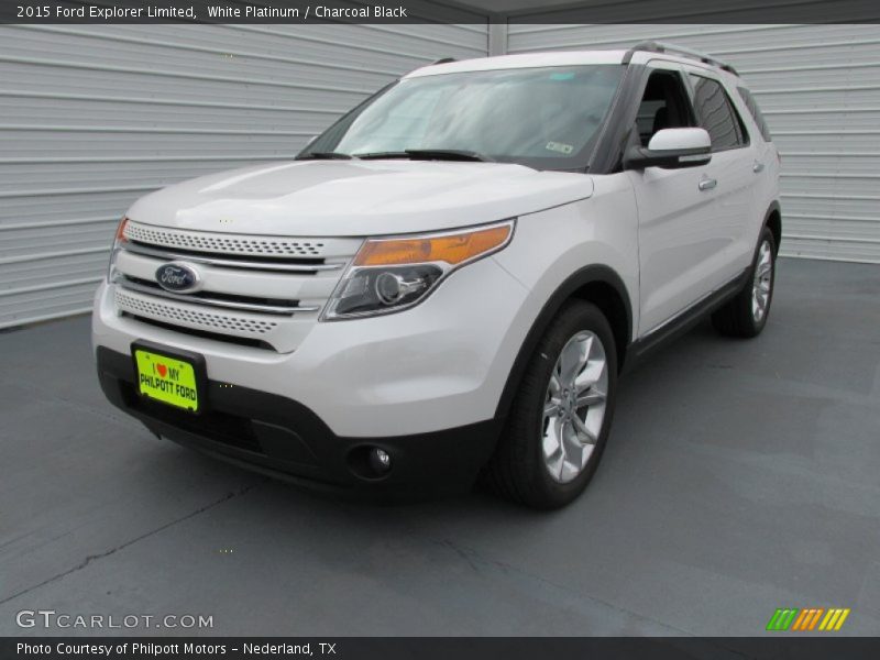 White Platinum / Charcoal Black 2015 Ford Explorer Limited