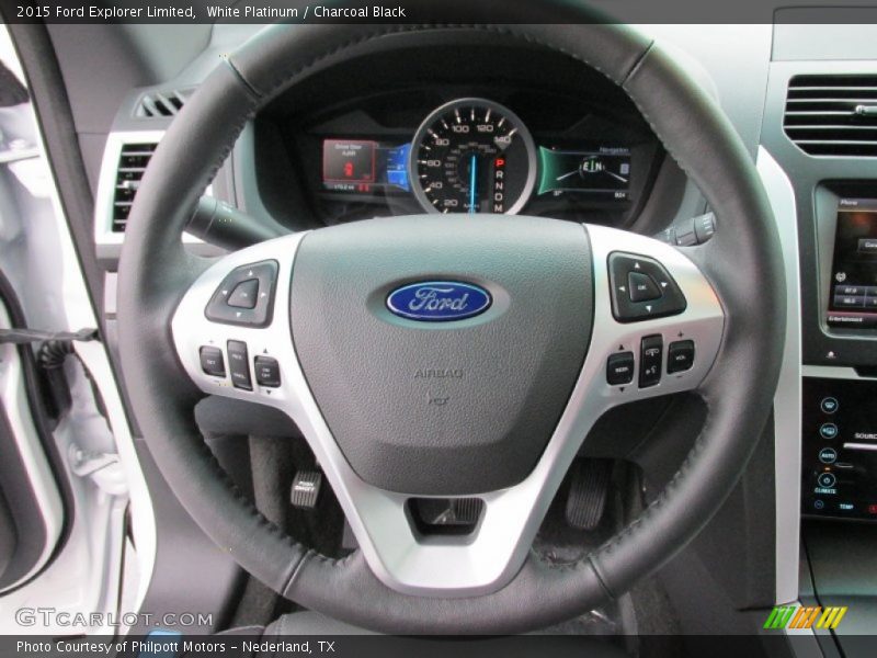 White Platinum / Charcoal Black 2015 Ford Explorer Limited