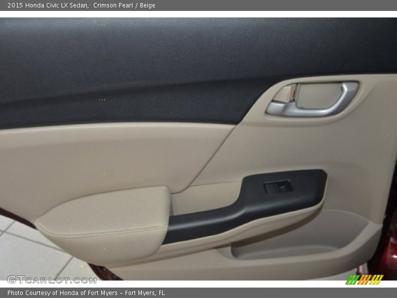 Crimson Pearl / Beige 2015 Honda Civic LX Sedan