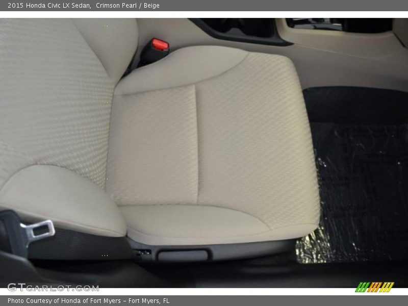 Crimson Pearl / Beige 2015 Honda Civic LX Sedan