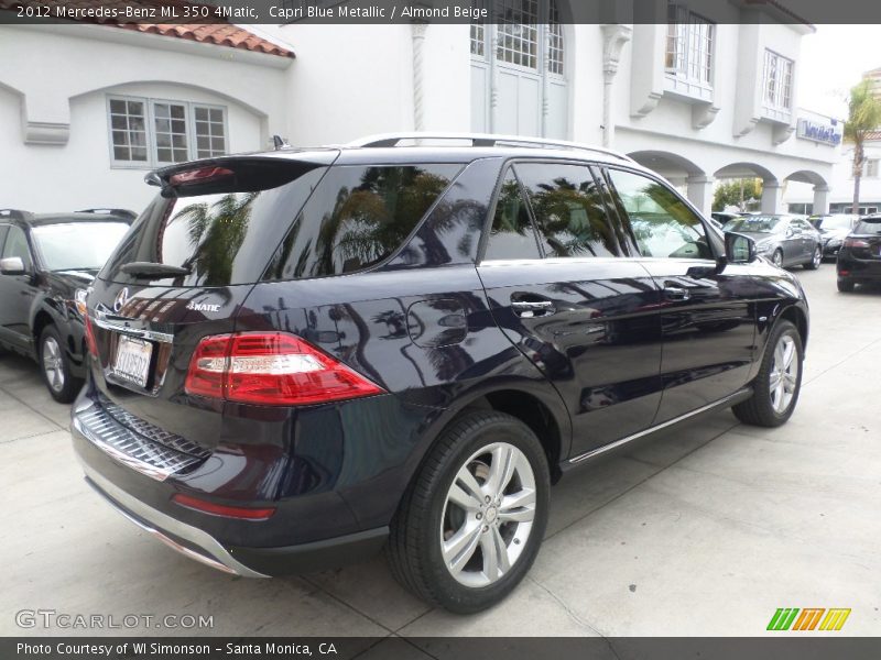 Capri Blue Metallic / Almond Beige 2012 Mercedes-Benz ML 350 4Matic