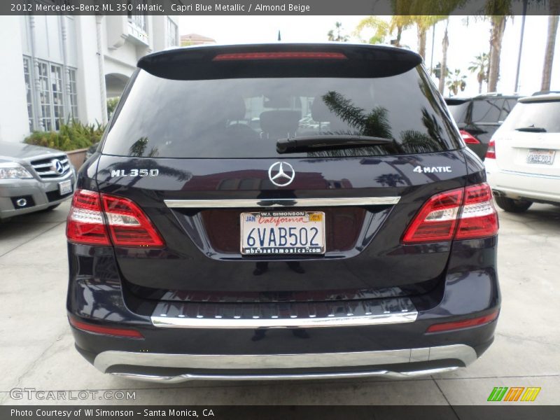 Capri Blue Metallic / Almond Beige 2012 Mercedes-Benz ML 350 4Matic