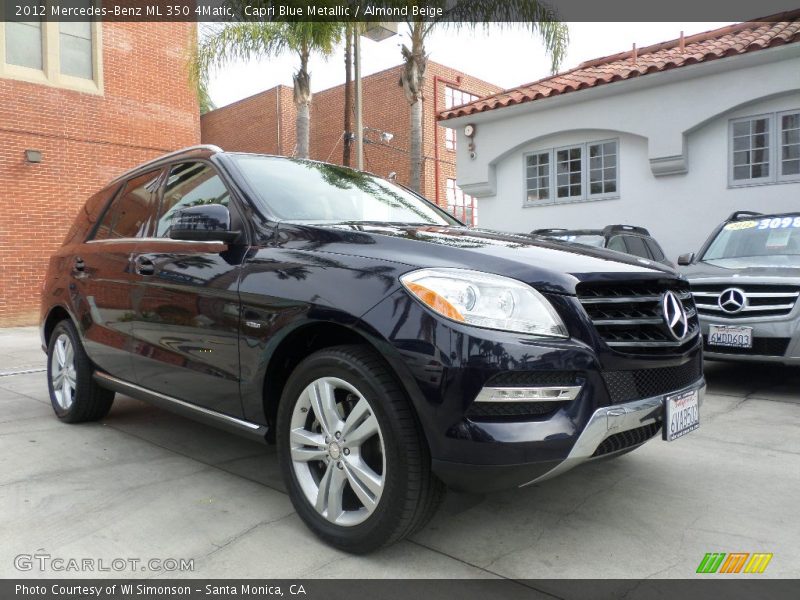 Capri Blue Metallic / Almond Beige 2012 Mercedes-Benz ML 350 4Matic