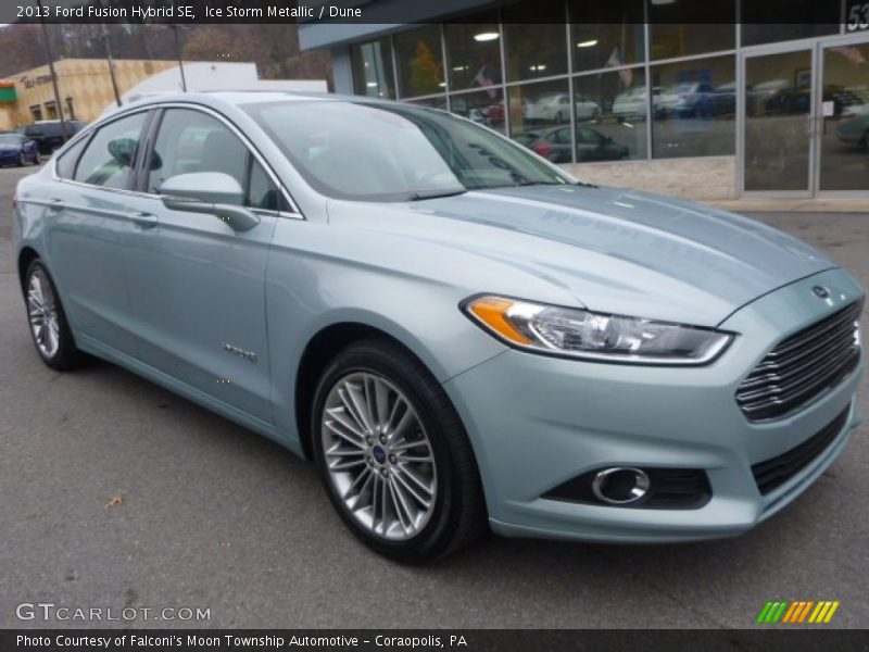 Ice Storm Metallic / Dune 2013 Ford Fusion Hybrid SE