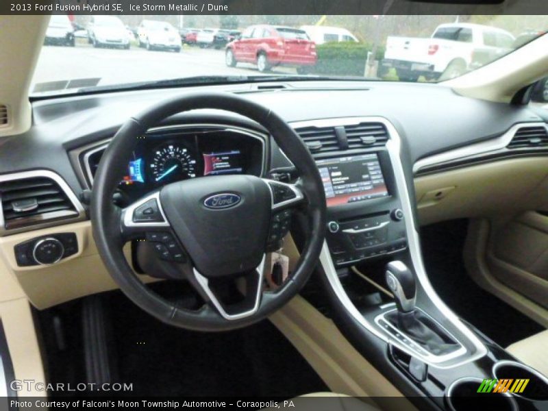 Ice Storm Metallic / Dune 2013 Ford Fusion Hybrid SE