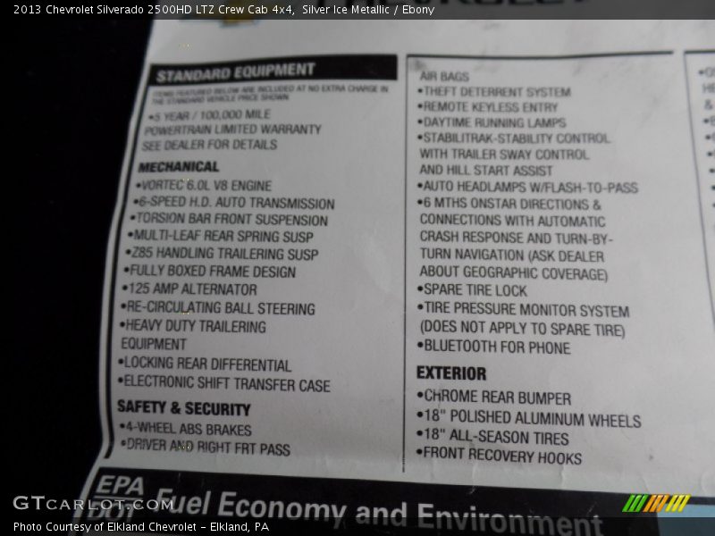 Silver Ice Metallic / Ebony 2013 Chevrolet Silverado 2500HD LTZ Crew Cab 4x4