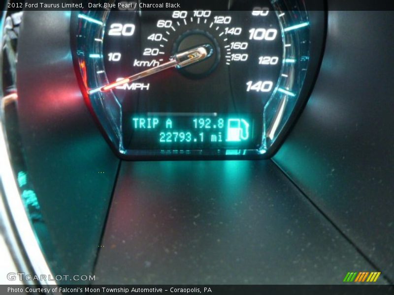 Dark Blue Pearl / Charcoal Black 2012 Ford Taurus Limited