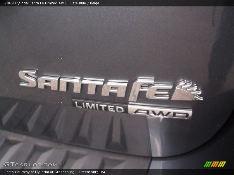 Slate Blue / Beige 2009 Hyundai Santa Fe Limited 4WD