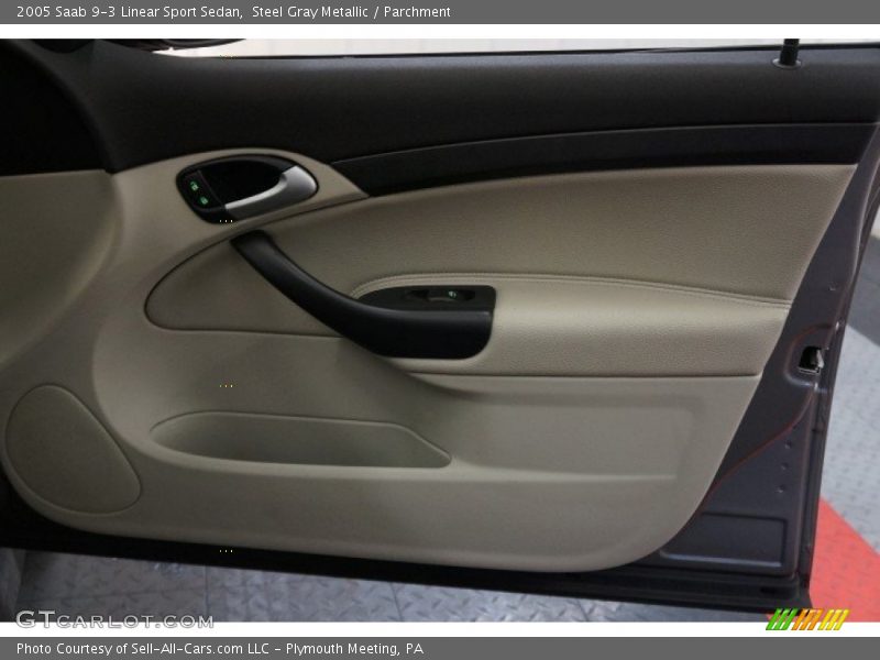 Steel Gray Metallic / Parchment 2005 Saab 9-3 Linear Sport Sedan