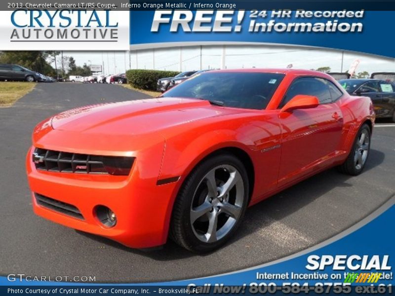 Inferno Orange Metallic / Inferno Orange 2013 Chevrolet Camaro LT/RS Coupe