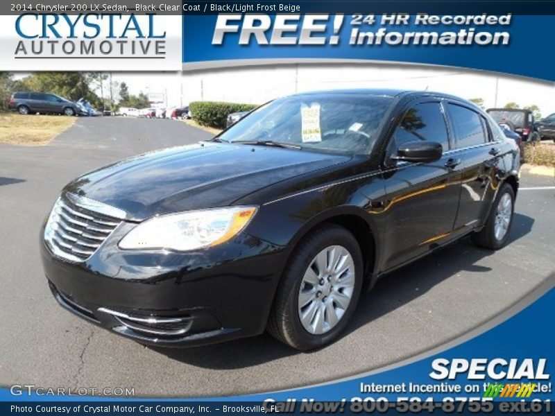 Black Clear Coat / Black/Light Frost Beige 2014 Chrysler 200 LX Sedan