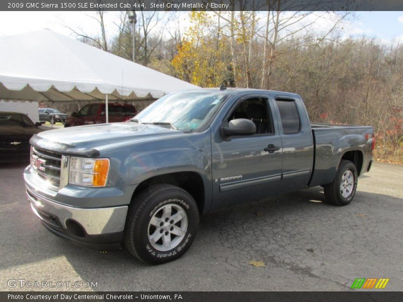 Steel Gray Metallic / Ebony 2009 GMC Sierra 1500 SLE Extended Cab 4x4