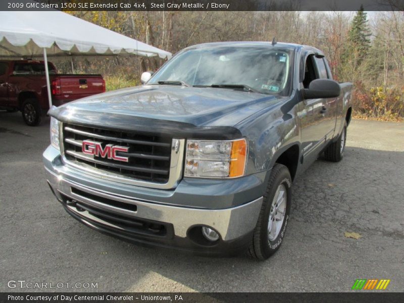 Steel Gray Metallic / Ebony 2009 GMC Sierra 1500 SLE Extended Cab 4x4