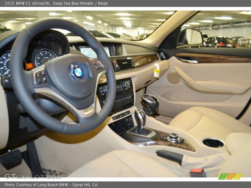 Deep Sea Blue Metallic / Beige 2015 BMW X1 sDrive28i