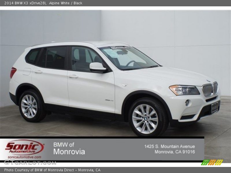 Alpine White / Black 2014 BMW X3 xDrive28i