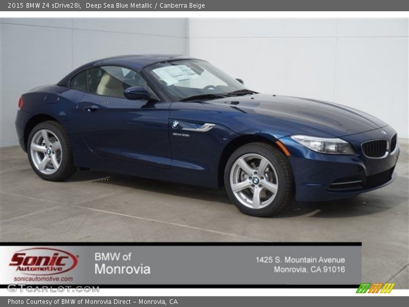 Deep Sea Blue Metallic / Canberra Beige 2015 BMW Z4 sDrive28i