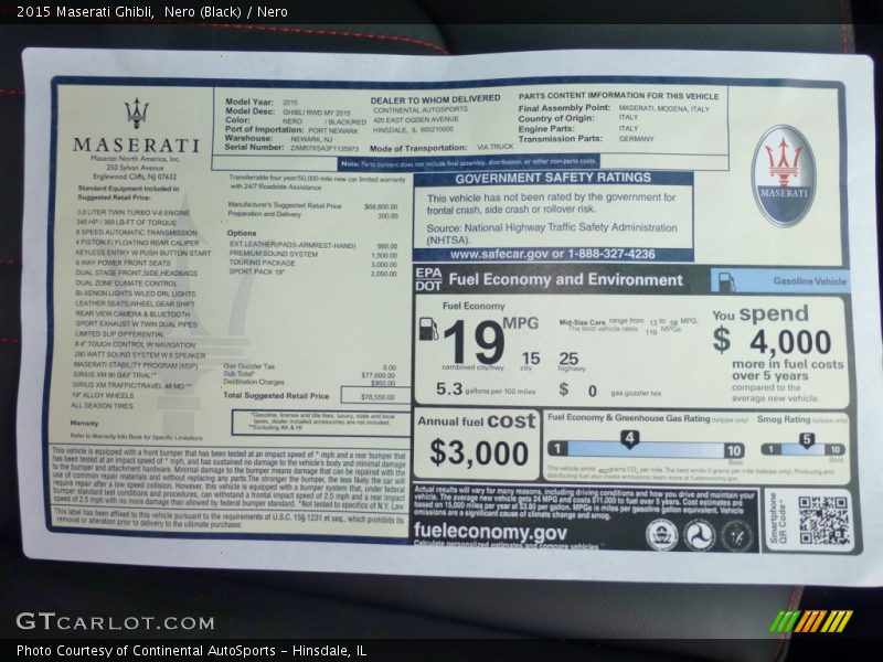  2015 Ghibli  Window Sticker