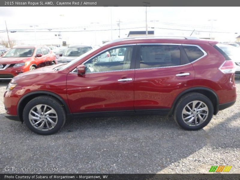 Cayenne Red / Almond 2015 Nissan Rogue SL AWD