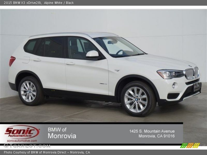 Alpine White / Black 2015 BMW X3 xDrive28i