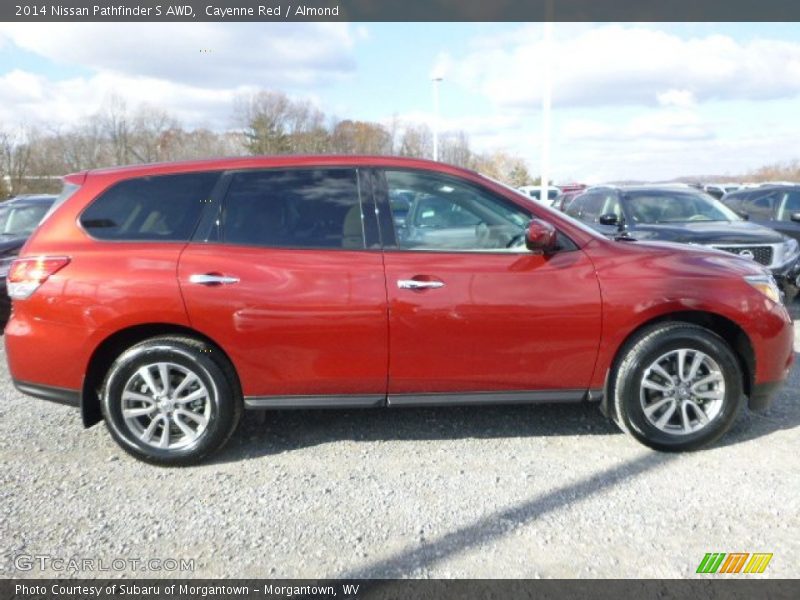 Cayenne Red / Almond 2014 Nissan Pathfinder S AWD