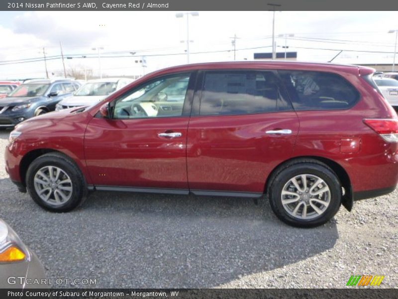 Cayenne Red / Almond 2014 Nissan Pathfinder S AWD