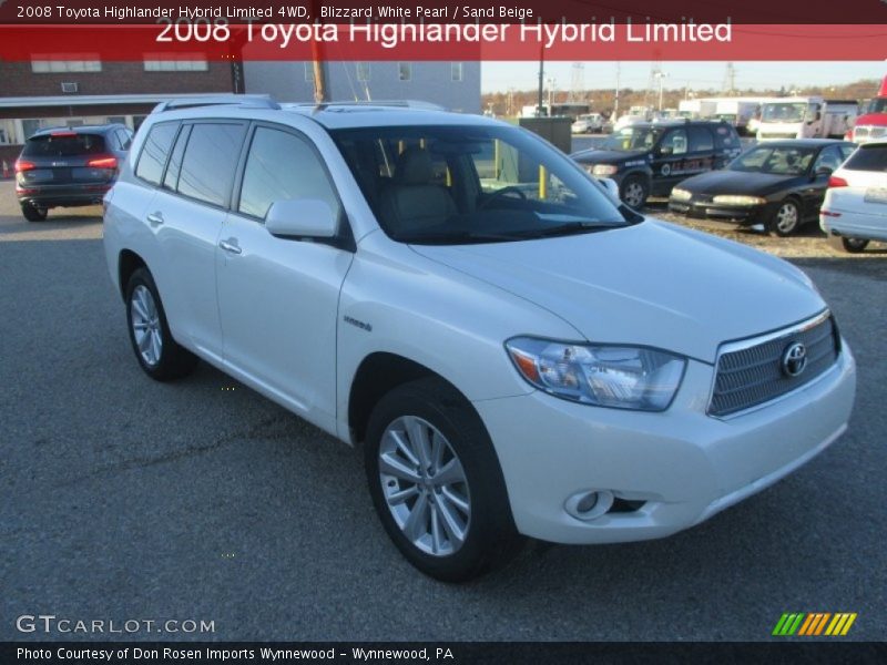 Blizzard White Pearl / Sand Beige 2008 Toyota Highlander Hybrid Limited 4WD